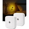 Lamptobe Luce Notturna da Presa Ambra, con Sensore Crepuscolare (Accensione/Spegnimento Automatico), Luce Ambra Calda 2000K, Ideali per Camerette, Camere da Letto, Corridoi, Scale e Cucine