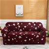 Hiseng Elasticizzato Copridivano, Copridivano con Motivo Decorativo e 1 Federa Protezioni per Divani, Lavabile Universale Copri Divano per Soggiorno, Camera da Letto (Fiori Bordeaux-Rosa 2,2 posti)