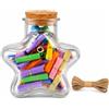 Generic Set di 54 barattoli dei desideri a forma di stella, con 52 biglietti dei | Bottiglia di vetro a forma di stella in confezione regalo, con tappo in sughero, 52 biglietti dei desideri e 1 cordoncino.
