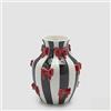 EDG Enzo De Gasperi Vaso Anfora con Fiocchi H 19 Cm D 14 Cm Ceramica Bianco Nero