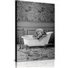 IUNTWEIE Immagini di animali in bagno, immagini in bianco e nero, divertenti stampe su tela, poster artistico, decorazione da parete, minimalista per la casa, senza cornice (animali 2, 40 x 60)