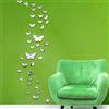 SwirlColor Farfalle Specchio Adesive da Parete, 36 pezzi Acrilico 3D Wall Art Adesivi Specchio Adesivi per Soggiorno Camera da letto Ufficio B Stile Carino (Argento)