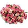 Rikyo Bouquet di 4 mazzi di garofani in seta artificiale, bouquet da 30,5 cm e foglia verde per oggetti di scena per foto, festa, matrimoni, con 10 fiori (bordo rosso-bianco)