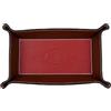 FrasiBags Svuotatasche Design Moderno in Vera Pelle Made in Italy, Vassoio Portaoggetti Ingresso, Svuota Tasche da Ingresso Organizer Scrivania Rettangolare Medio (Rosso/Marrone)