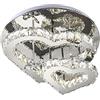 GaoHX Cristallo LED 74W lampada da soffitto acciaio inossidabile LED Specchio Plafoniera forma di cuore Lampadario moderno in cristallo Soggiorno Camera da letto Corridoio Decor Luci di soffitto, 50cm