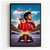 Generico Poster incorniciato Charles Leclerc pilota F1 | Design Grafico, Pilota F1, Cornice Nera, Decorazione Parete, Fan Art