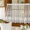 Devola Tenda a pannello in pizzo, romantica, stile rustico, semitrasparente, con listello forato, 70 x 100 cm, colore bianco, 1 pezzo