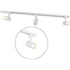 GrecoShop Sistema Binario Monofase 100cm con 3 Faretti GU10 Orientabili Bianco - Lampadine Incluse - Illuminazione LED per Cucina, Soggiorno, Corridoio, Negozi - Barra Spot Moderna per Interni