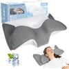 HOMCA Cuscino Cervicale Memory Foam, Grigio Rinfrescante, 60x35x8/12cm | Cuscino Ergonomico per Dormire sul Fianco e sulla Schiena, Cuscino Letto per Supporto, Fodera Rinfrescante e Lavabile