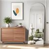 NEUWEABY Specchio a figura intera, 141 x 40 cm specchio da pavimento con supporto, specchio ad arco Bianco da terra o da appoggio per camera da letto e soggiorno