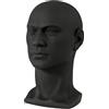 KDTEND Testa del manichino in PVC nero opaco, supporto per parrucca durevole e display per cappelli con base robusta, ideale per presentazione e conservazione in negozio e scuola di pittura