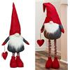 Cepewa Figura decorativa gnomo con gambe telescopiche estensibili H120 cm e berretto rosso