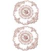QUARKZMAN 2 Pezzi Sottobicchieri in Pizzo Retrò Centrini 28x28cm Rosa | Tovaglietta Rotonda Ricamata a Forma di Vaso Vuoto, per Tavolo da Pranzo in Cucina, All'Uncinetto Francese