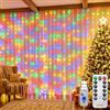 HeiPard Tenda Luminosa 3x2m 200 LED Multicolore USB Luci Natale Albero | 8 Modalità Natalizie, 4 Luminosità, Timer, Memoria, Senza Fori, Telecomando, Cenone, Albero