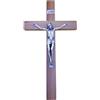 FIDES RELIGIOUS Crocifisso da Parete - Artigianale Made in Italy Cristo e INRI Placcati Argento 999 - Crocifissi da Parete in Legno, Legno Pregiato Noce - Cura e Precisione dei dettagli di Gesù - 32X18cm