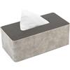 LARENNT scatola per fazzoletti in pelle sintetica (24 × 12 × 9 cm, venature del legno grigio)