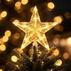 DIELOVEHUA Stella per Albero di Natale, Puntale per Albero di Natale con 10 LED, Christmas Tree Topper, Puntale Albero Natale, Punta a Forma di Stella per Albero di Natale
