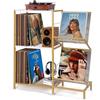 HYCFYJR Mobile Vinili, Mobile Giradischi con Porta Vinili 2 livelli, Porta Dischi Vinile con Telaio in Metallo per Soggiorno, Oro Bianco