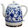 LNJZMDSS Bollitore Elettrico in Ceramica Bollitore Elettrico in Ceramica Senza Fili in Porcellana Bianca E Blu Fa Bollire Rapidamente L'acqua per tè, caffè,002