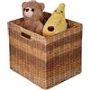 AGARES Cesto portaoggetti pieghevole in vimini, cubo portaoggetti in vimini intrecciato a mano, 32 x 28 x 30 cm, scatola portaoggetti per armadio, organizer per giocattoli, per camera da letto, lavanderia