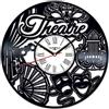 Manstel Orologio da parete a forma di disco in vinile, stile teatro, silenzioso, nostalgico, regalo per amici, compleanno, decorazione per la casa, 30,5 cm