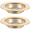 M METERXITY 2-Pack 4.4 Pollici Filtro Lavello Acciaio Inossidabile Oro | Copri Filtro A Rete Cattura Capelli E Residui, Filtro Scarico Lavello Cucina Lavello Bagno/Lavandino, Filtro Lavello
