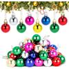 QIZHIQIAMY 50 Pezzi Palline di Natale Colorate Piccole 2cm 6 Colori Miste Mini Palline Albero di Natale con Cordino per Alberi di Natalizi, Tavoli e Decorazioni per Ghirlande
