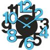 VIRTIME Orologio da Parete con Numeri Grandi, Diametro 35 cm Bicolore (Nero e Blu)