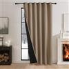 PONY DANCE 100% Tenda Oscurante Doppio Strato Tende Pesanti Antifreddo | 1 Pezzo L200 x A210 cm, Moca, Termica Isolante, per Soggiorno, Spesso, Pannelli Divisori, con Anelli, Blackout Curtain