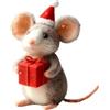 Generico Mouse in feltro di Natale, giocattoli in figurine topi in feltro 12X5X3CM | Simpatici giocattoli topi feltro, ornamenti natalizi, figure animali lana feltro fatte mano, decorazioni natalizie, per casa