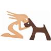 Hoshisea Statua in Legno per Cani, Cucciolo di Scultura in Legno, Ornamenti per Statue di Cani in Legno, Adatto per Decorazioni da Scrivania, Decorazioni per Ufficio, Regali per Gli Amanti dei Cani