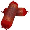 DK Homewares Cilindro Decorativo in Broccato di Seta Polydupion Fodera per Cuscino Diwan Cuscino per Cuscino Paisley Rosso 76x38 cm Jacquard Weave Home Decor Fodere per Cuscino - (Set di 2)