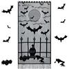 Jodsen Tende di Halloween Decorazione per Porte di Halloween Tenda per Finestra in Pizzo Nero Scheletro Pipistrelli Zucca Tenda Coperto Porta Pannello Doccia per Feste Spettrali Decorazioni Interno Esterno