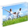 PITBVO Cornice Foto Acrilico, 2 Pezzi 10x15 cm Magnetica Trasparente Cornice, Portafoto Senza Cornice, Bifacciale Display, Utilizzare Orizzontalmente o Verticalmente (Angolo retto)