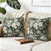 Joymaison Federe Cuscini Divano 45x45 set da 2 Fiore Foglia Jacquard Estate | Decorativa Copricuscini Vintage Rustico Boho Foglie per Divano Soggiorno Esterno