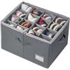 Naapesi Organizer Scarpe 16 Paia,Contenitore Porta Scarpe con Coperchio Trasparente, Scatola Porta Scarpe Salvaspazio Impilabile, Resistente Portascarpe da Armadio con Manici Rinforzati
