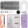 Coopay Set di ferri da maglia corti intercambiabili, 5 cm, ferri circolari per calzini, 9 paia di ferri da maglia intercambiabili da 3 mm a 6 mm, ferri rotondi con cavi e accessori