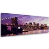 Feeby Frames Feeby Quadro Su Tela Ponte Di Brooklyn New York Città 150x60 cm 1 pezzo Stampa Murale Immagini Moderni per Soggiorno Camera da Letto Ufficio Cucina Vista Acqua Edifici Architettura Grattacieli Viola