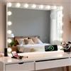 MIQU Hollywood Specchio da Trucco con Luci 90x60 cm, a 20 LED Illuminazione | Grande Specchio con 3 Colori di Luce, Regolabile, Tattile, USB Type-C, Ingranditore 10X Rimovibile, Parete / Tavolo make up