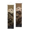 PLIGREAT Confezione da 2 arazzi verticali con nappe, motivo peonie giapponesi, eleganti da appendere alla parete, per camera da letto, bagno, soggiorno, caldo, lungo, stretto, da appendere alla