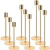 SERIONR Set di 9 Candelabro Set per Candele Coniche da 2 cm,18/23/28 cm | Portacandele in metallo, ideali per matrimoni, ricorrenze, feste di Natale e compleanni, Tavolo,Decorazioni Domestiche (Oro)