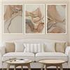 HEHGVCF Set di 3 poster su tela, motivo marmo, beige, oro, astratto, marmo, decorazione per la casa, colore beige, senza cornice (3 pezzi, 50 x 70 cm)