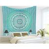 Popular Handicrafts Arazzo da appendere al muro, in tessuto ombré, motivo mandala, bohémien, hippie, intricato, indiano, copriletto, 230 x 270 cm, verde