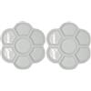 Cldaisy Tavolozza per acquerelli, 2 pezzi, tavolozza per acquerelli, lavabili, in ceramica, in porcellana, tavolozza per acquerelli, tavolozze e tavolozze (bianco)