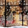 AhfuLife Grandi Adesivi Natalizie per Finestre, 70 x 40 cm, Riutilizzabili Decorazioni Natalizie con Casa Invernale Bianca per Decorare Porte, Finestre e Armadi.