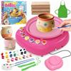 TingingYuli Tornio per Ceramica Bambini 6-12 Anni, Argilla Autoindurente, 12 Colori | Tornio elettrico per principianti: modella, incidi, asciuga 24-48 h e dipingi con strumenti, grembiule, tavolozza e guida