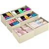 Strehknewen Organizer per cassetti in 6 pezzi, 3 misure, pieghevole, con fondo rinforzato, organizer per biancheria intima, calze, reggiseni e accessori, traspirante, beige