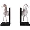 Gralara Fermalibri Cavallo Testa Fermalibri Supporto Libri Decorativo Scultoreo Base in Marmo Solida per Stabilità E Ordine Adatto per Area Lettura