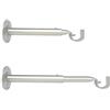 EVIDECO Migliori venduti - Supporto Parete Estensibile e Regolabile per Tende Bar, Ø 19 mm, Lunghezza 18-25 cm, Raso Colori Nichel (Un Insieme di Supporti 2 Barre)