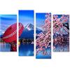 islandburner Quadro su tela Donna asiatica che indossa un kimono giapponese Montagna Fuji Fiori di ciliegio Kawaguchiko L Quadri Stampe Immagini Murale Decorazione da parete